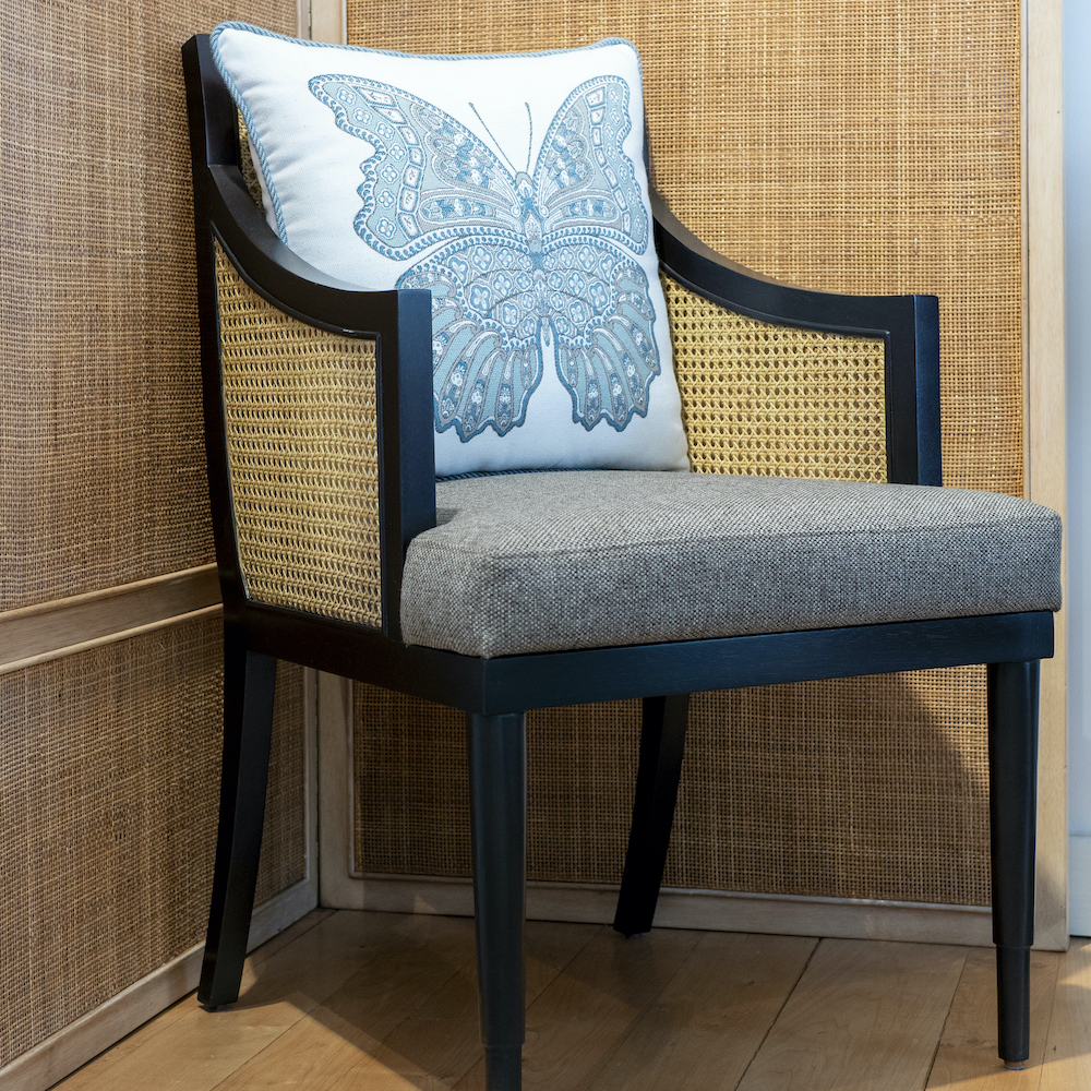 Arnold Arm Chair with Solihiya Noir, Gray Mejore